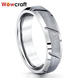 Tungsten Carbide Wedding Rings Beveled Edges Brushed Finish