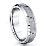 Tungsten Carbide Wedding Rings Beveled Edges Brushed Finish