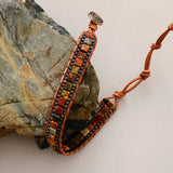 Women Wrap Bracelet Howlite Jaspers Stones Hematite Chain Woven Wrap Bracelet