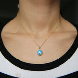 Beach Sea Star Necklace Pendant 925 Sterling Silver Opal Gem Jewelry