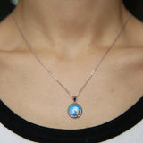 Beach Sea Star Necklace Pendant 925 Sterling Silver Opal Gem Jewelry