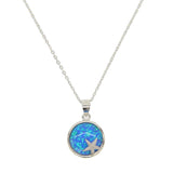 Beach Sea Star Necklace Pendant 925 Sterling Silver Opal Gem Jewelry