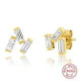 Rainbow Zircon Sterling Silver Stud Earrings