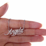 Laura Nameplate Necklace Stainless Steel Jewelry Chain Pendant Mothers Gift
