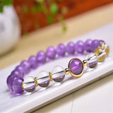 Lavender Amethyst Bracelet Women Healing Charm