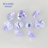 Lavender Loose CZ Heart Shape Cubic Zirconia Stone For DIY Jewelry Making