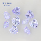 Lavender Loose CZ Heart Shape Cubic Zirconia Stone For DIY Jewelry Making