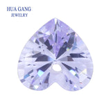 Lavender Loose CZ Heart Shape Cubic Zirconia Stone For DIY Jewelry Making