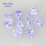 Lavender Loose CZ Heart Shape Cubic Zirconia Stone For DIY Jewelry Making