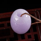 Lavender Purple Clavicle Chain Jade Gemstone Pendant Bead Necklace