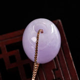 Lavender Purple Clavicle Chain Jade Gemstone Pendant Bead Necklace
