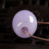 Lavender Purple Clavicle Chain Jade Gemstone Pendant Bead Necklace