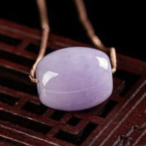 Lavender Purple Clavicle Chain Jade Gemstone Pendant Bead Necklace