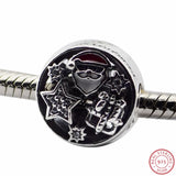 925 Silver Christmas Wine Glass Beads Santa Claus Bracelet DIY Natural