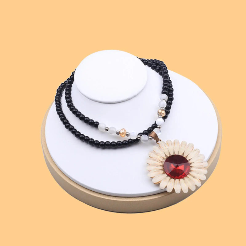 Wooden Necklace Bust Display Stand for Chains and Pendants
