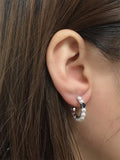 Laya 925 Silver C Arc Pearl Drop Earrings Wedding Jewelry