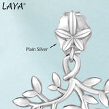 Laya 925 Sterling Silver Leaf Drop Earrings For Women Jewelry