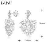 Laya 925 Sterling Silver Leaf Drop Earrings For Women Jewelry