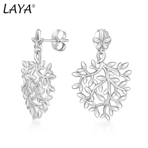 Laya 925 Sterling Silver Leaf Drop Earrings For Women Jewelry