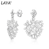 Laya 925 Sterling Silver Leaf Drop Earrings For Women Jewelry