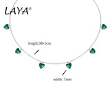 Laya 925 Sterling Silver Enamel Heart Necklace Women's Jewelry