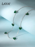 Laya 925 Sterling Silver Enamel Heart Necklace Women's Jewelry