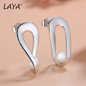 Laya 925 Sterling Silver Pearl Drop Earrings