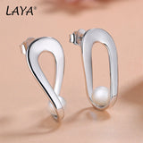 Laya 925 Sterling Silver Pearl Drop Earrings