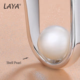 Laya 925 Sterling Silver Pearl Drop Earrings