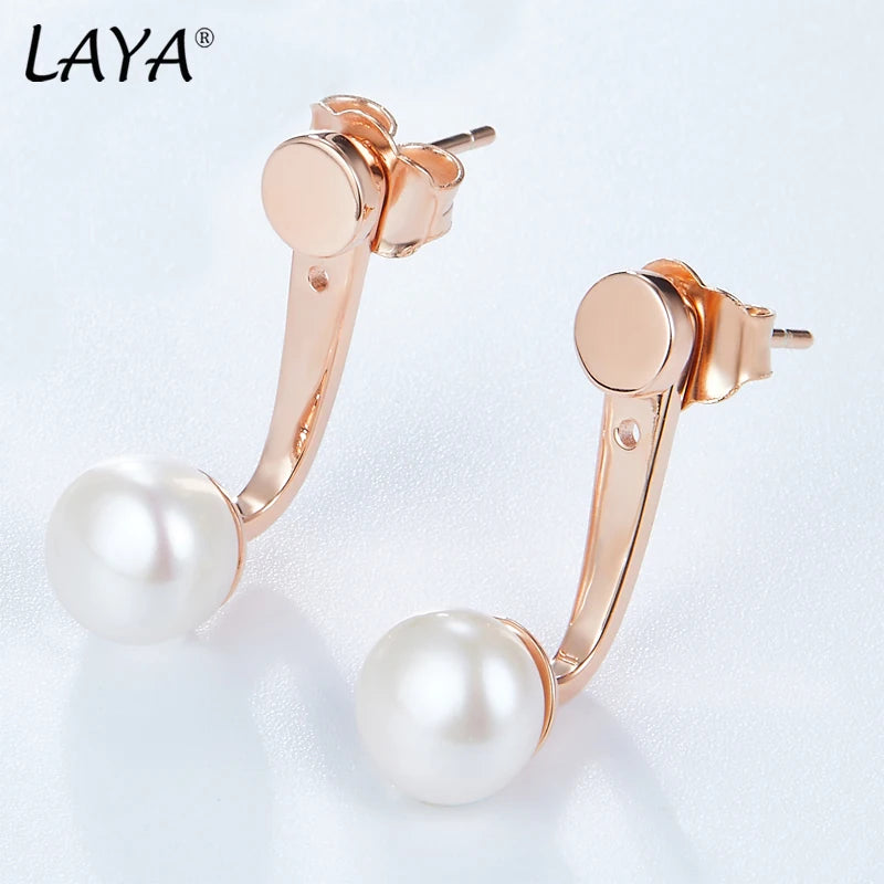 Laya 925 Silver Natural Freshwater Pearl Earrings For Women