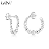 Laya 925 Silver Zircon Christmas Gift Hoop Earrings