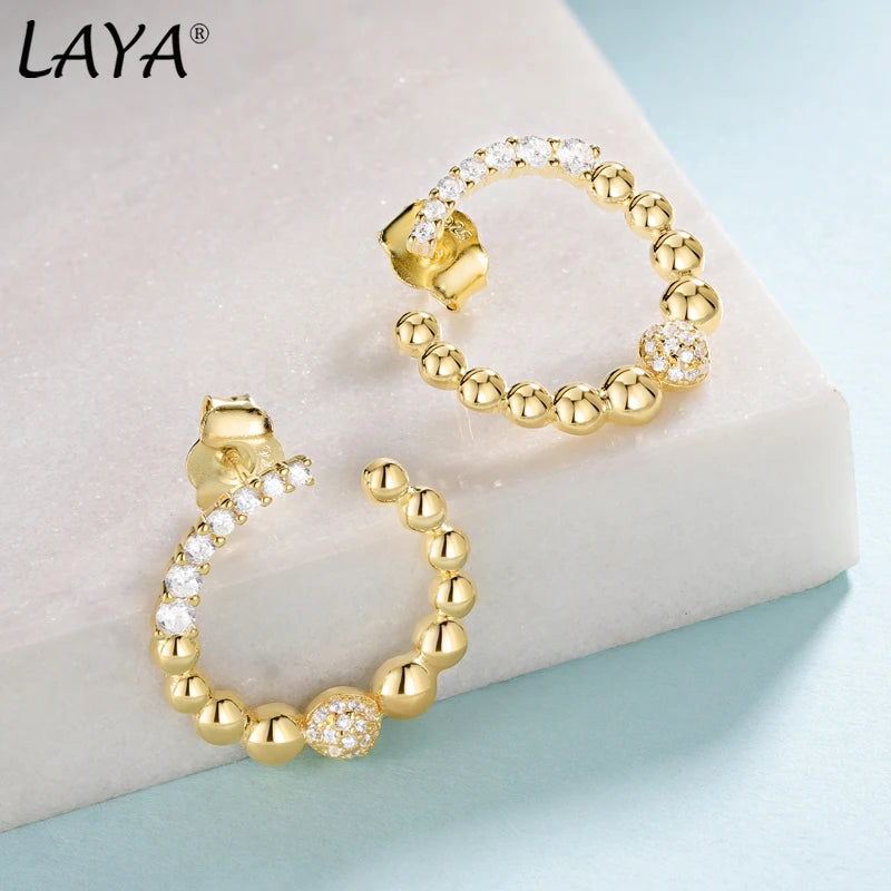 Laya 925 Silver Zircon Christmas Gift Hoop Earrings