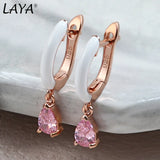 Laya 925 Silver Crystal Drop Earrings For Women Enamel