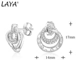 Laya 925 Silver Zircon Stud Earrings - Modern Jewelry