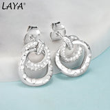 Laya 925 Silver Zircon Stud Earrings - Modern Jewelry