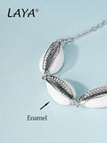 Laya 925 Silver Conch Enamel Necklace for Women
