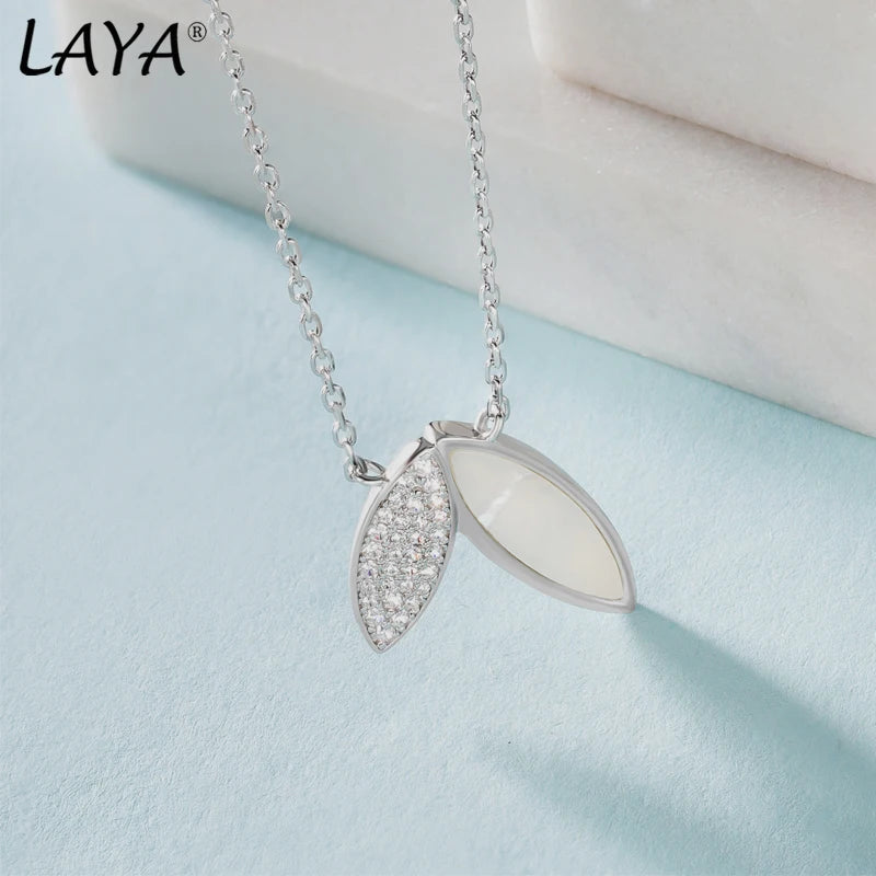 Laya 925 Silver Shell Zircon Necklace For Women