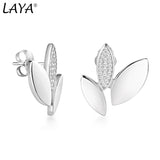 Laya 925 Silver Zircon Stud Earrings for Women