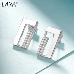 Laya 925 Silver Zircon Stud Earrings Women Jewelry