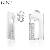 Laya 925 Silver Zircon Stud Earrings Women Jewelry