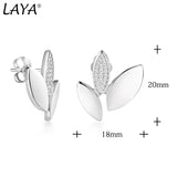 Laya 925 Silver Zircon Stud Earrings for Women