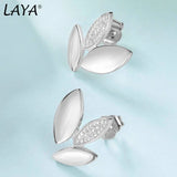 Laya 925 Silver Zircon Stud Earrings for Women