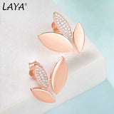 Laya 925 Silver Zircon Stud Earrings for Women