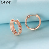 Sterling Silver Retro Chain Hoop Earrings