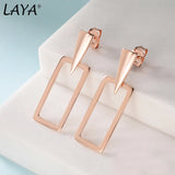 Laya 925 Silver Geometric Drop Earrings For Women