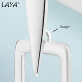 Laya 925 Silver Geometric Drop Earrings For Women