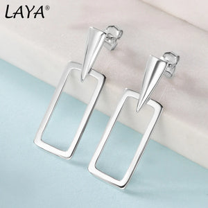 Laya 925 Silver Geometric Drop Earrings For Women