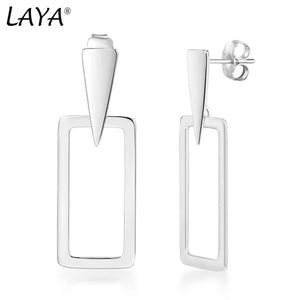 Laya 925 Silver Geometric Drop Earrings For Women