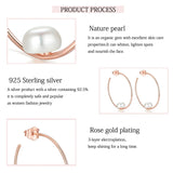 925 Silver Hoop Earrings with Natural Pearl Beads