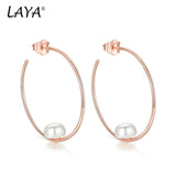 925 Silver Hoop Earrings with Natural Pearl Beads